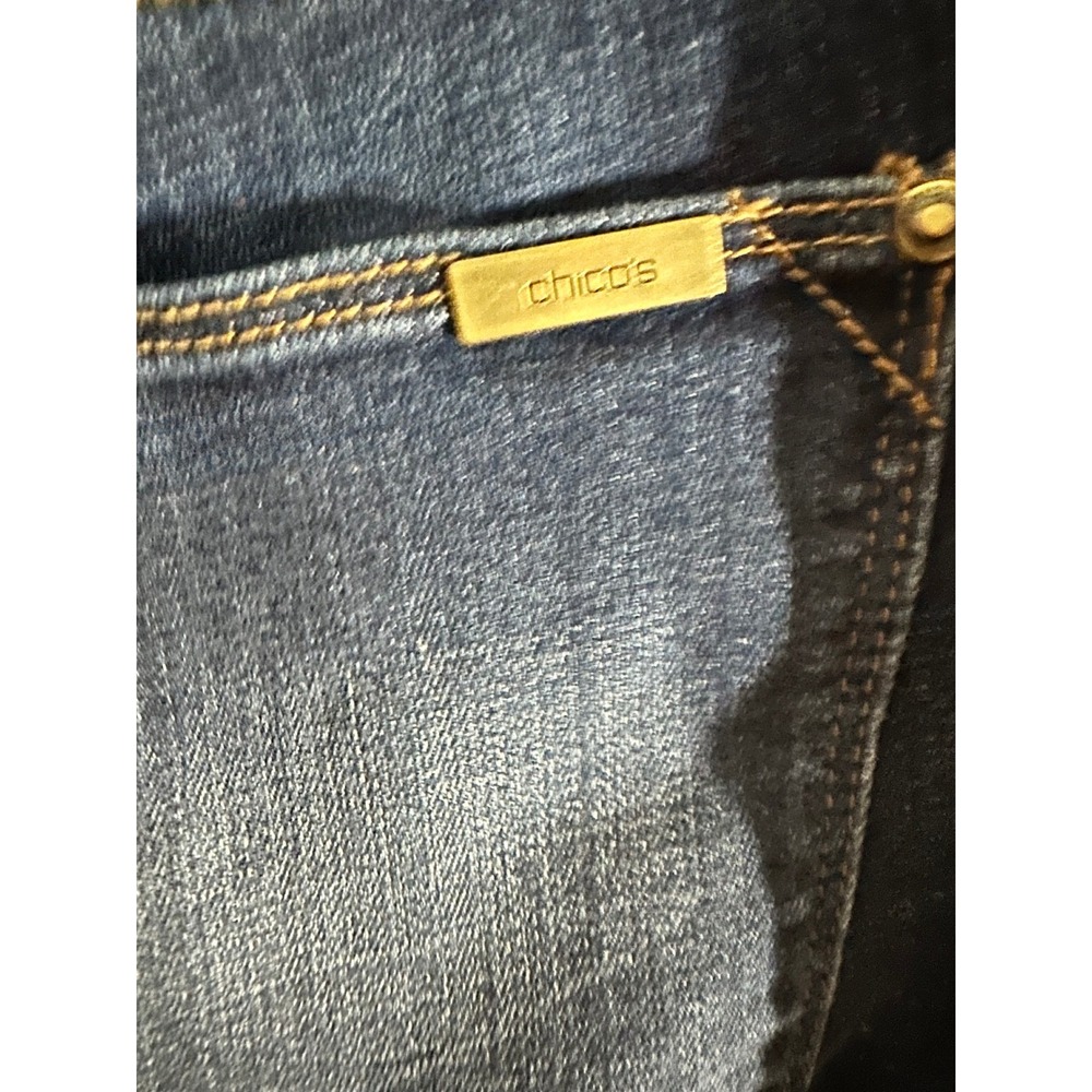 Chico's Girlfriend Ankle Jeans So Slimming Stretch Dark Wash Denim Size 3 / 16 - Picture 3 of 7